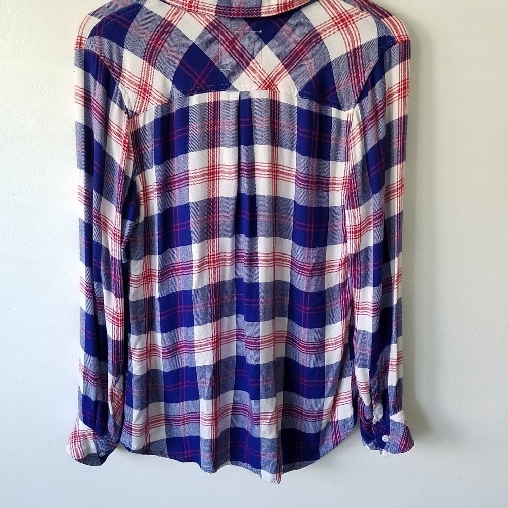 Rails Essential Plaid Button Front Checkered Long… - image 7